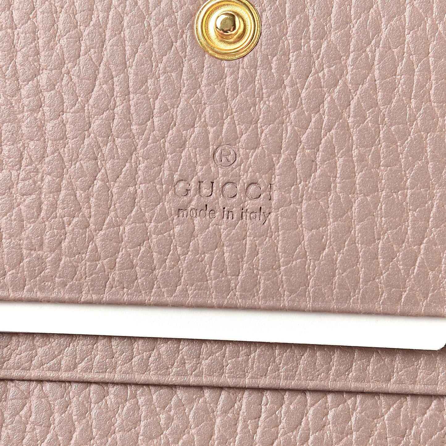 Pebbled Calfskin GG Marmont Card Case Porcelain Rose