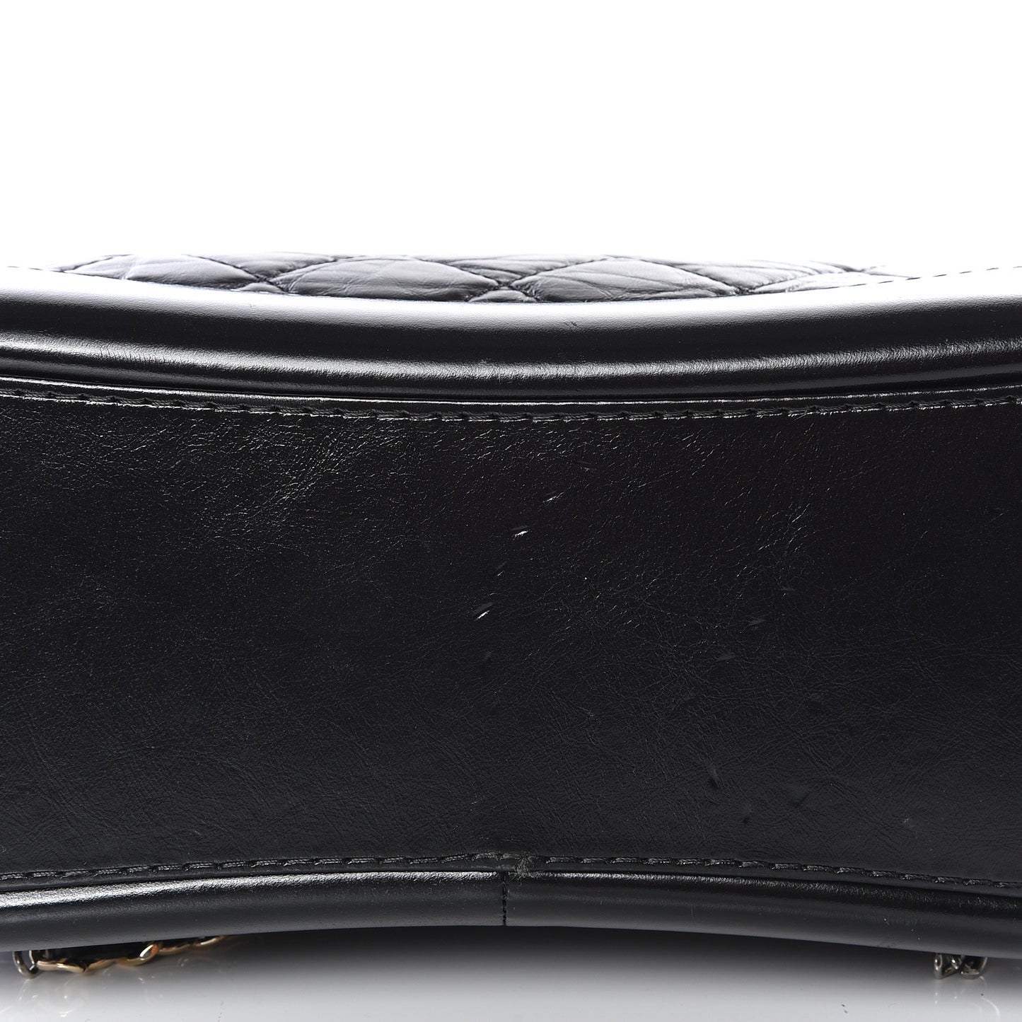 Aged Calfskin Quilted Gabrielle Backpack Black