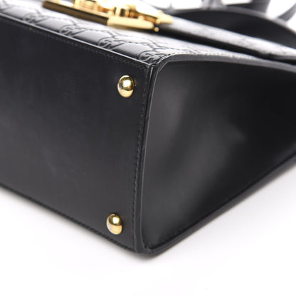 Gucci Guccissima Signature Small Padlock Top Handle Bag Black 10 of 11