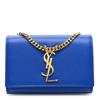 Saint Laurent Grain De Poudre Small Classic Monogram Kate Satchel Bleu Majorelle 1 of 9