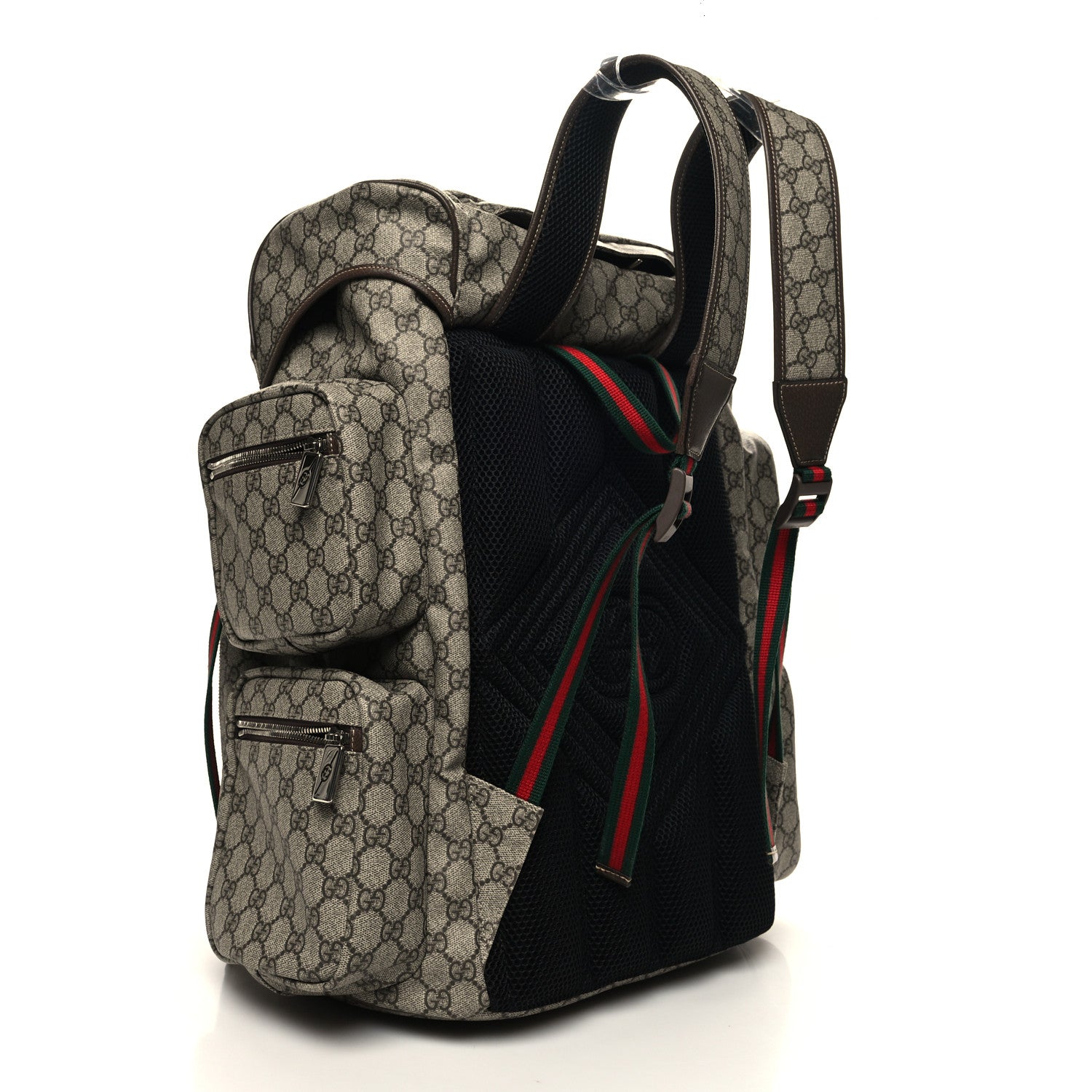 Gucci GG Supreme Monogram Web Backpack Beige Ebony 3 of 11