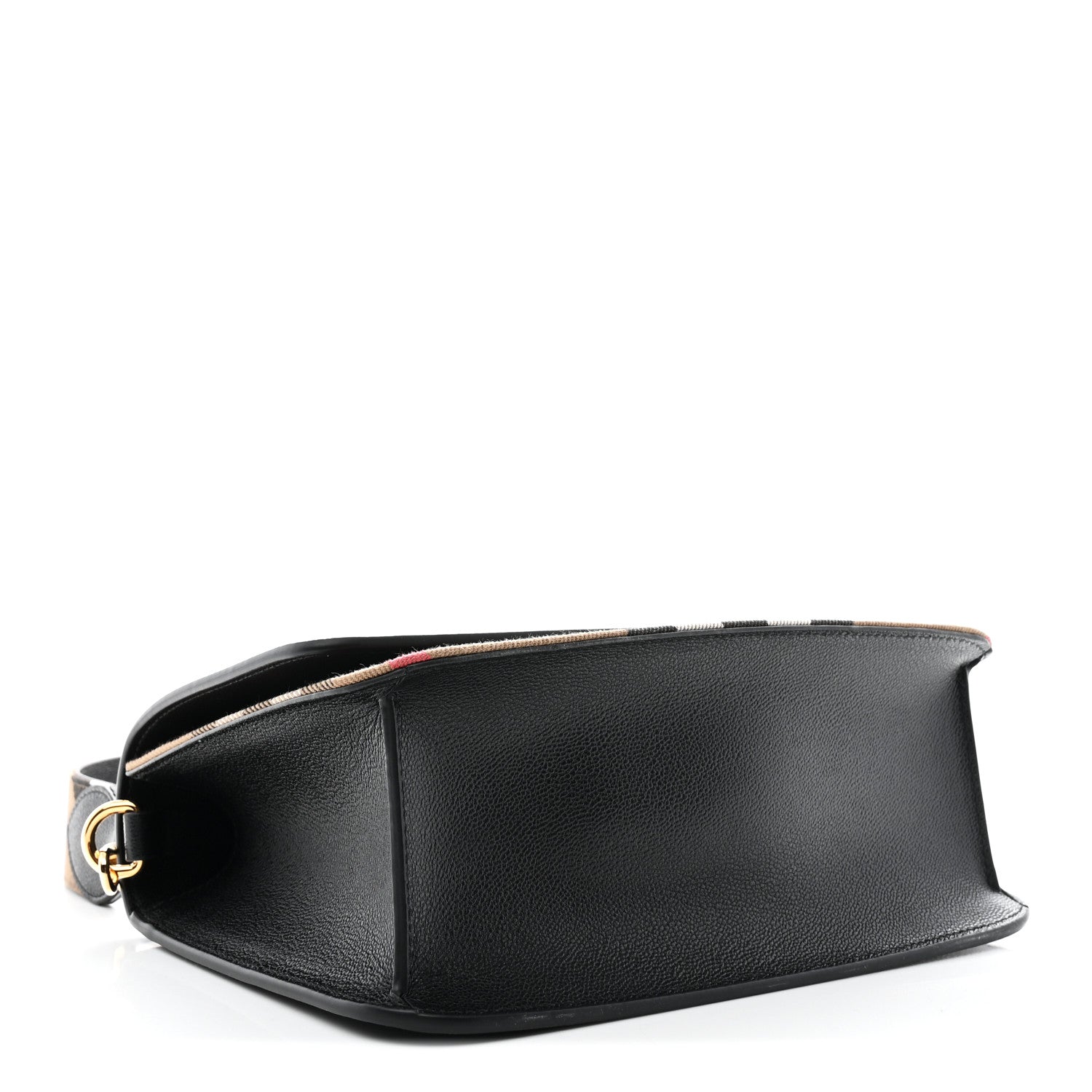 Burberry Derby Calfskin House Check Mackford Crossbody Bag Black 4 of 10