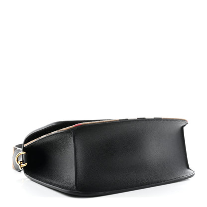 Burberry Derby Calfskin House Check Mackford Crossbody Bag Black 4 of 10