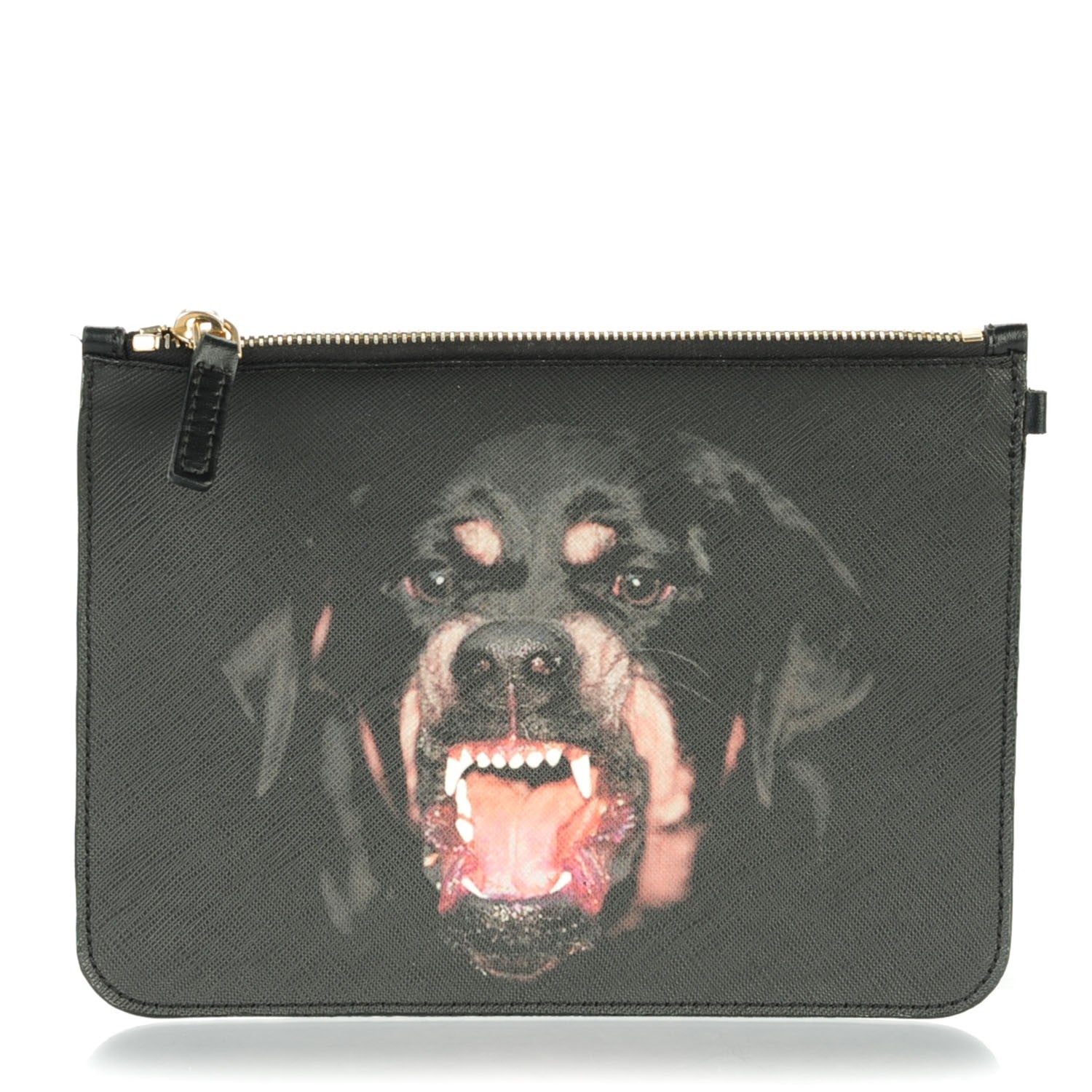 Givenchy Textured Coated Canvas Rottweiler Print Small Cosmetic Pouch Black 1 of 7