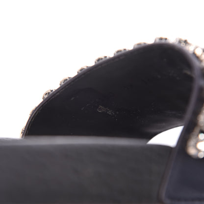 Gucci Calfskin Crystal Embellished Web Slide Sandals 39 Blue Red 14 of 15