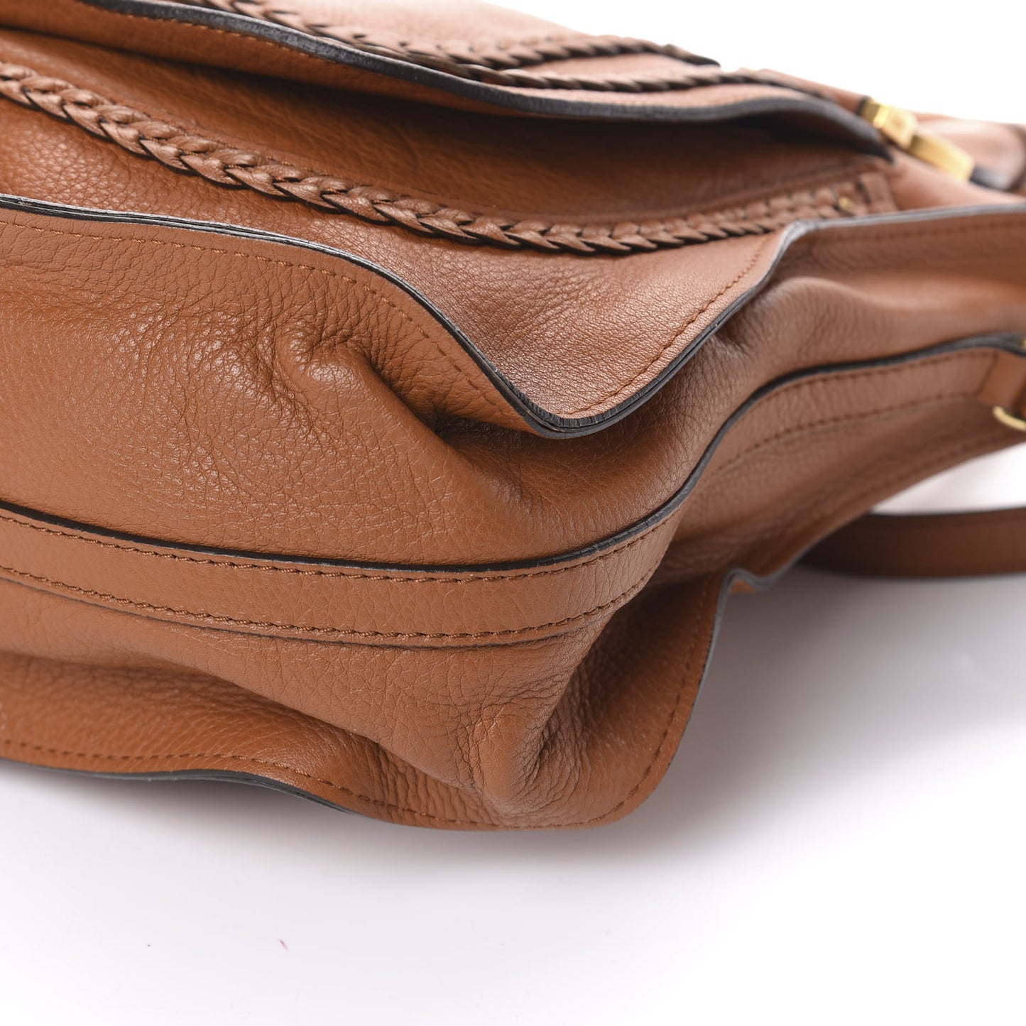 Calfskin Braided Medium Marcie Satchel Tan