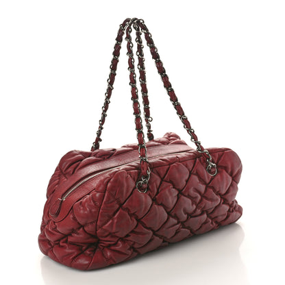 Chanel Calfskin Bubble Quilt Bowler Bordeaux 2 of 12