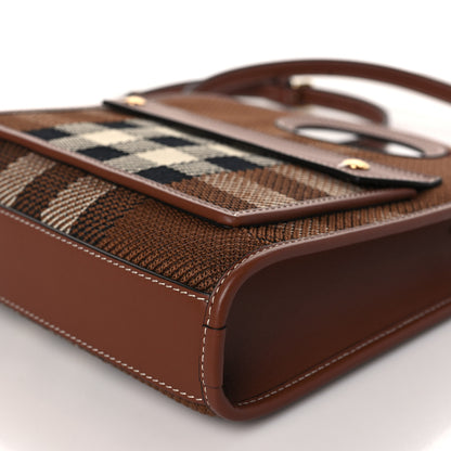 Burberry Smooth Calfskin Canvas Check Mini Pocket Bag Dark Birch Brown 7 of 7
