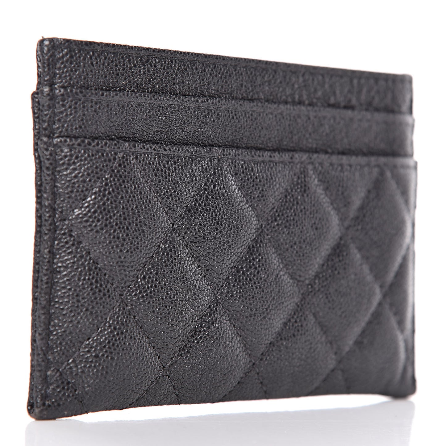Caviar Quilted Boy Card Holder Charcoal