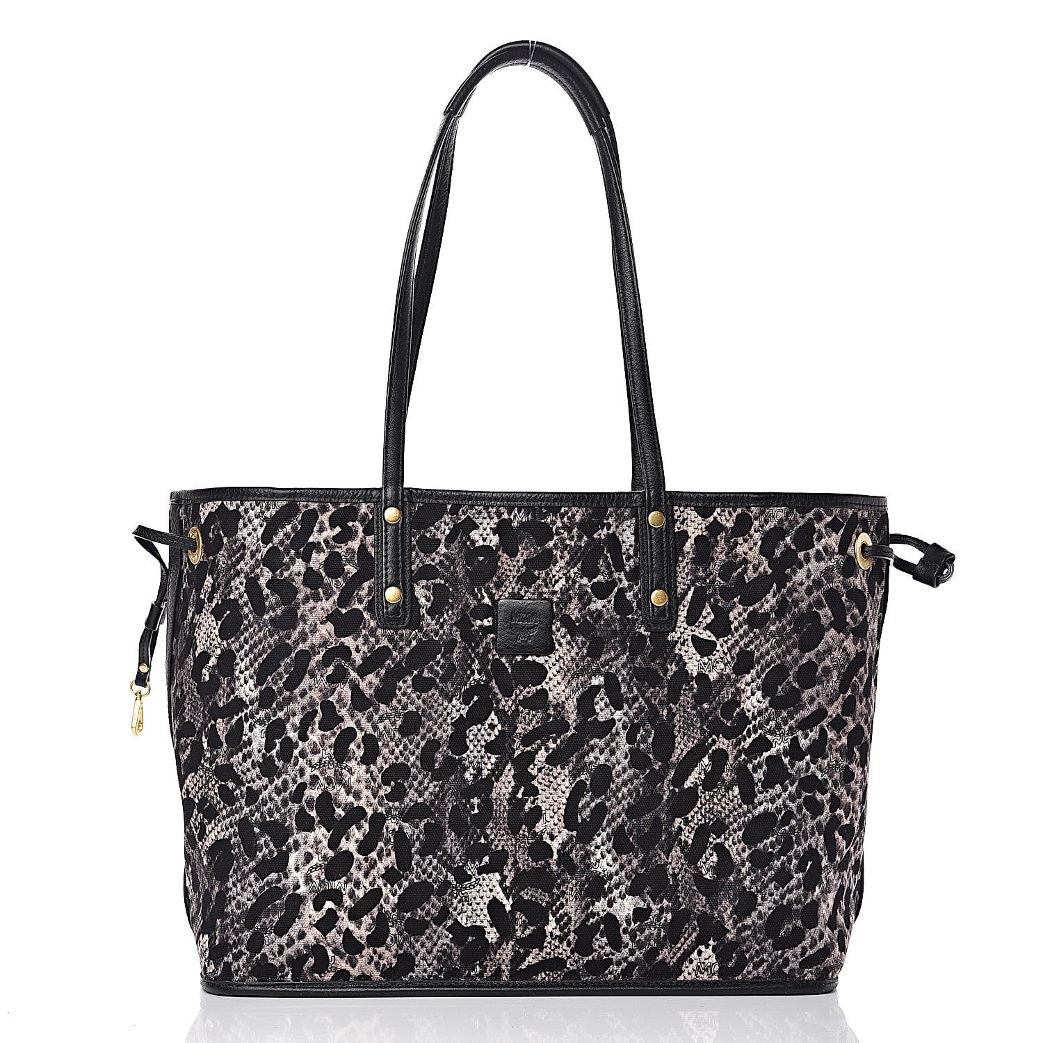MCM Visetos Medium Project Reversible Shopper Tote Black 4 of 15