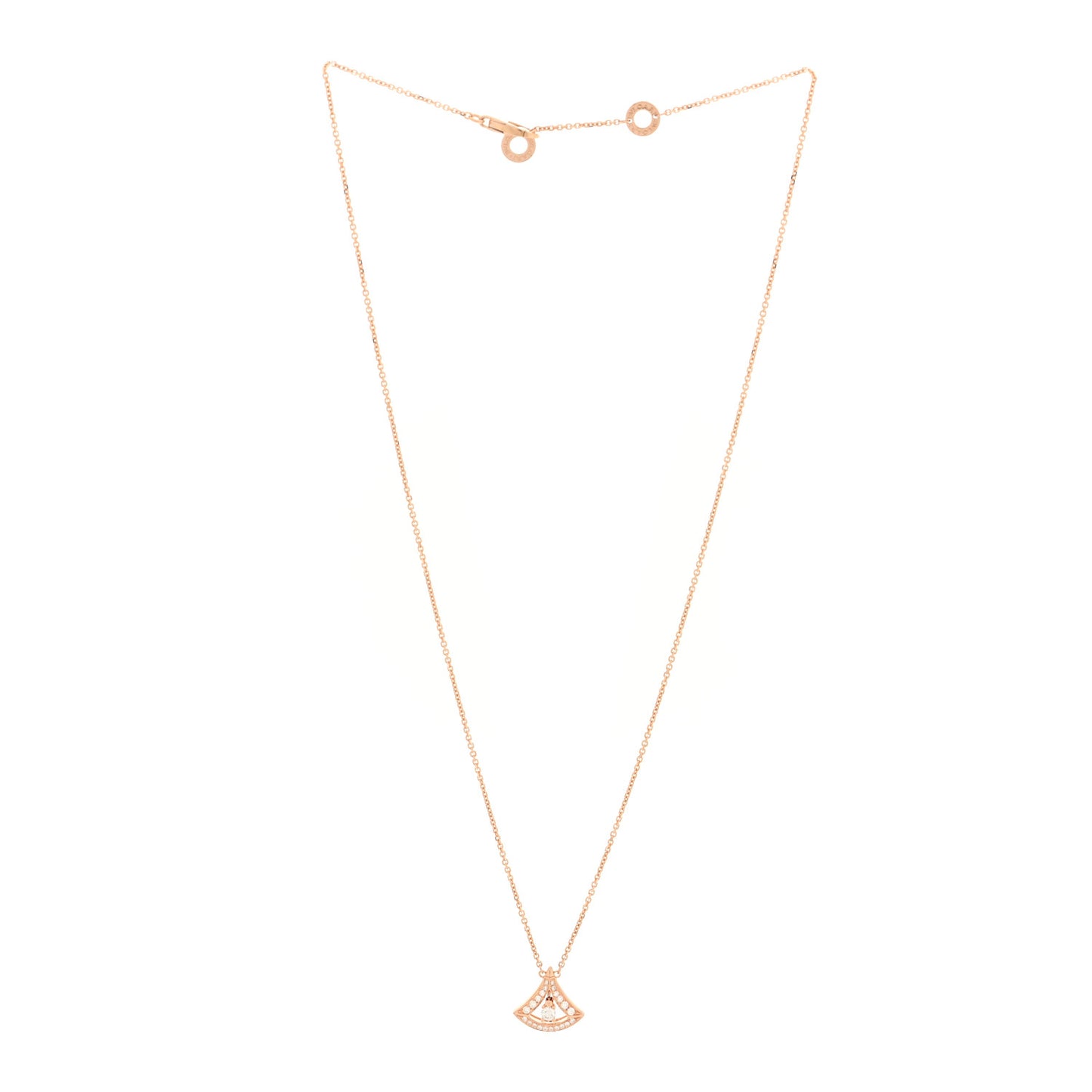 18K Rose Gold Diamond Divas' Dream Openwork Pave Pendant Necklace