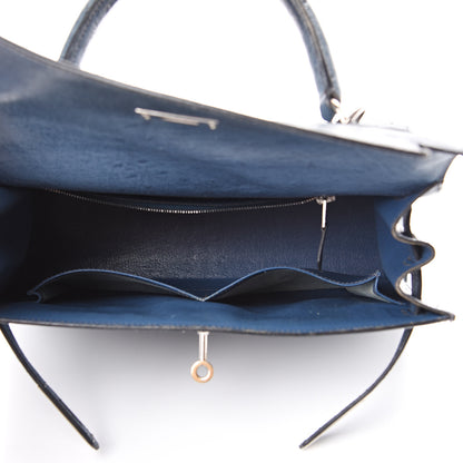 Hermes Ostrich Kelly Sellier 28 Bleu Roi 6 of 49