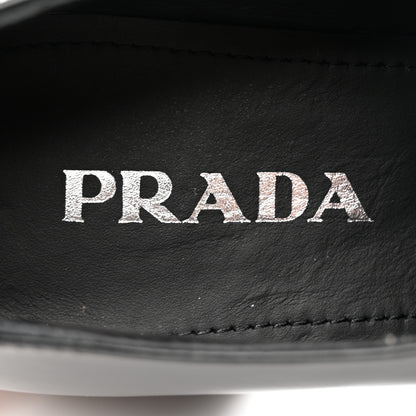 Prada Spazzolato Metal Triangle Logo 50mm Loafers 39 Black 7 of 13