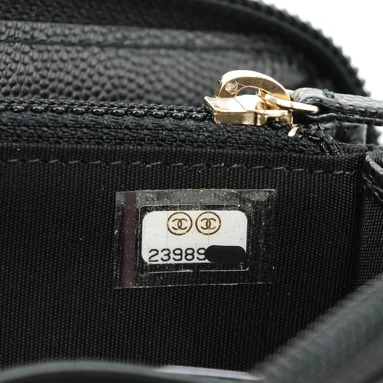 Chanel Caviar Quilted Boy Small Zip Around Wallet Black 6 of 6