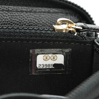 Chanel Caviar Quilted Boy Small Zip Around Wallet Black 6 of 6