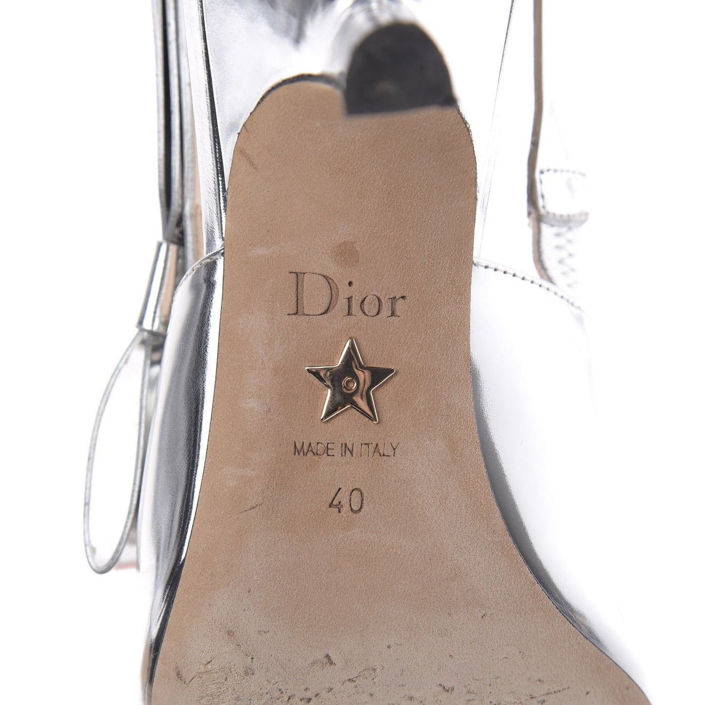 Metallic Calfskin Sweet D Slingback Pumps 40 Silver