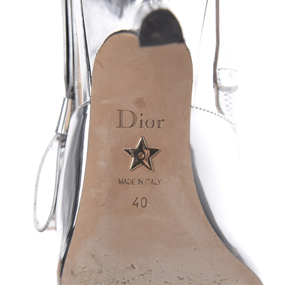 Christian Dior Metallic Calfskin Sweet D Slingback Pumps 40 Silver 7 of 12