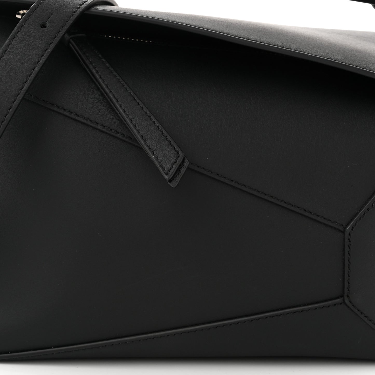 Calfskin Small Puzzle Edge Bag Black