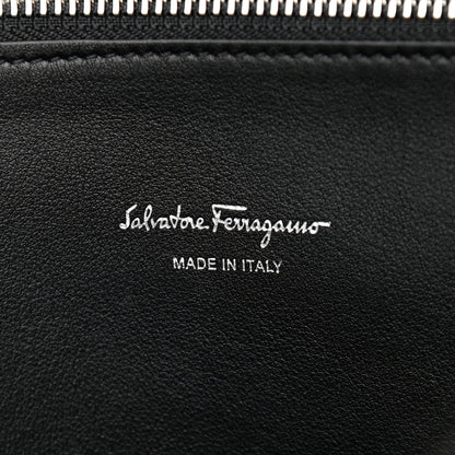 Salvatore Ferragamo Calfskin The Studio Colorblock Bag Black Brown 6 of 11