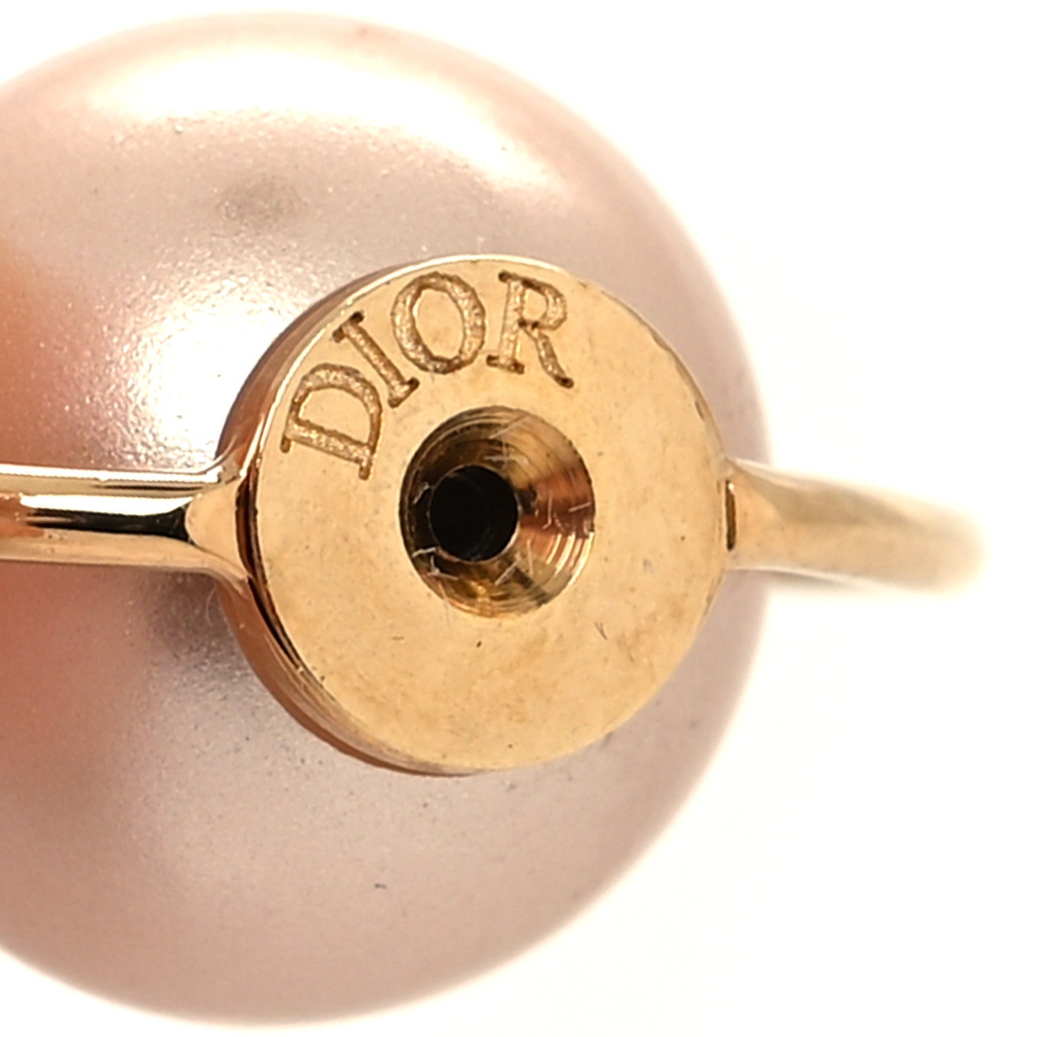 Christian Dior Pearl Tribales Dangle Chain Earrings Pink Gold 4 of 4
