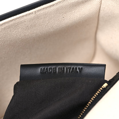 Fendi Canvas Vitello Seta FF Embroidered Baguette Brandy Black 7 of 11