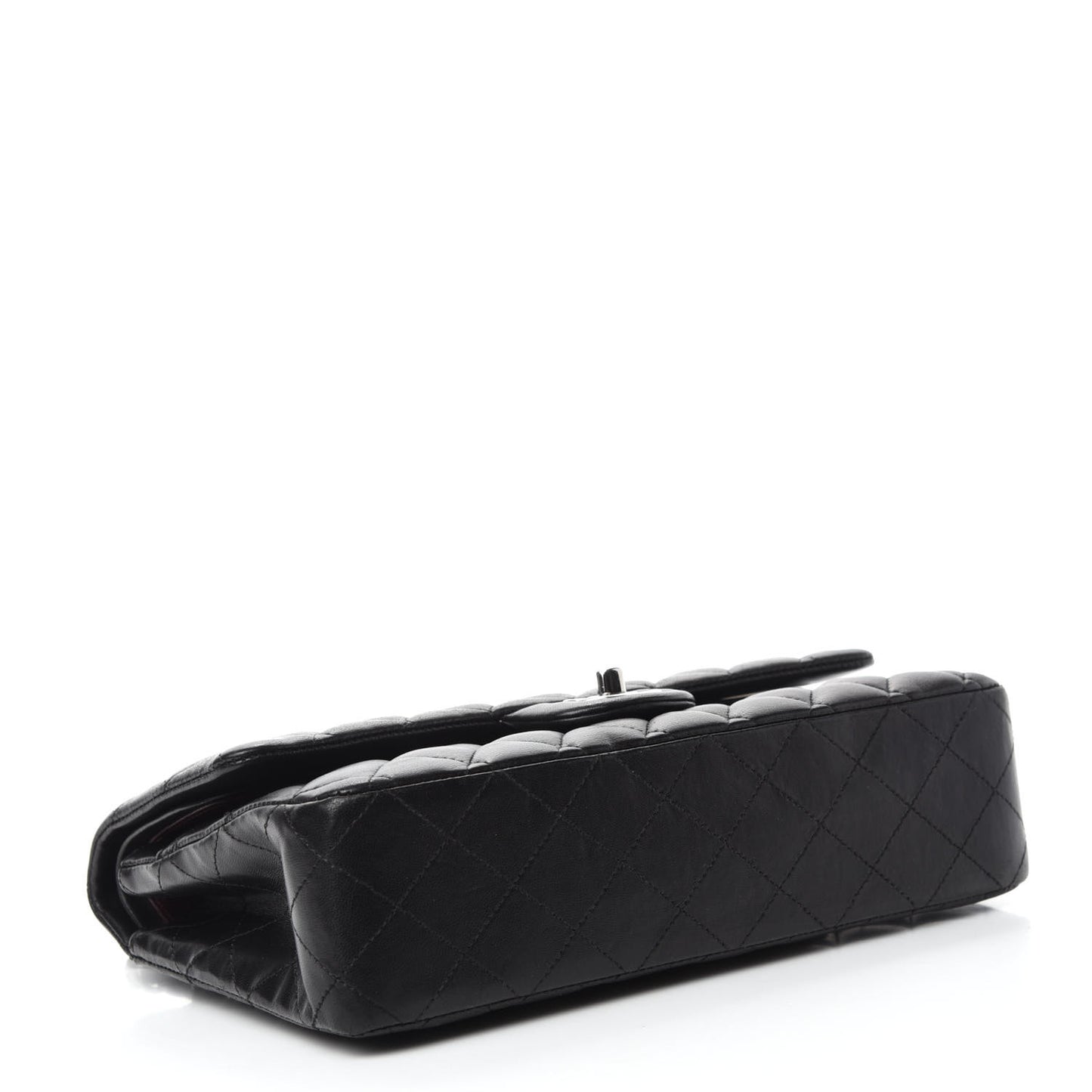 Lambskin Quilted Medium Double Flap Black