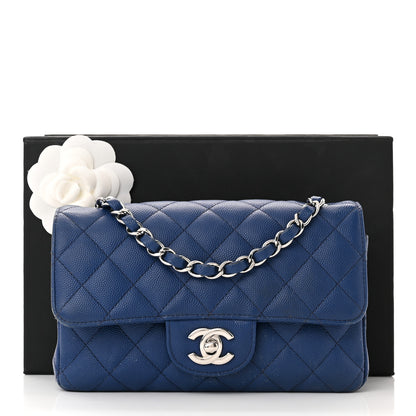 Chanel Caviar Quilted Mini Rectangular Flap Blue 18 of 18