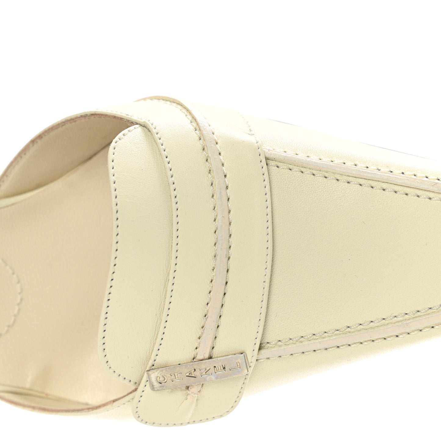 Calfskin Logo Mules 38 White