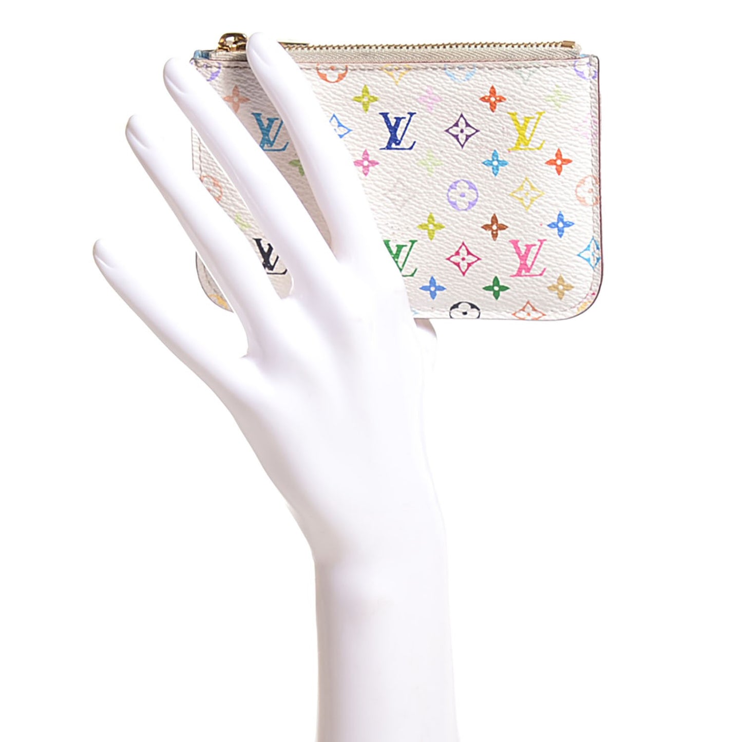 Monogram Multicolor Key Pouch White Anie