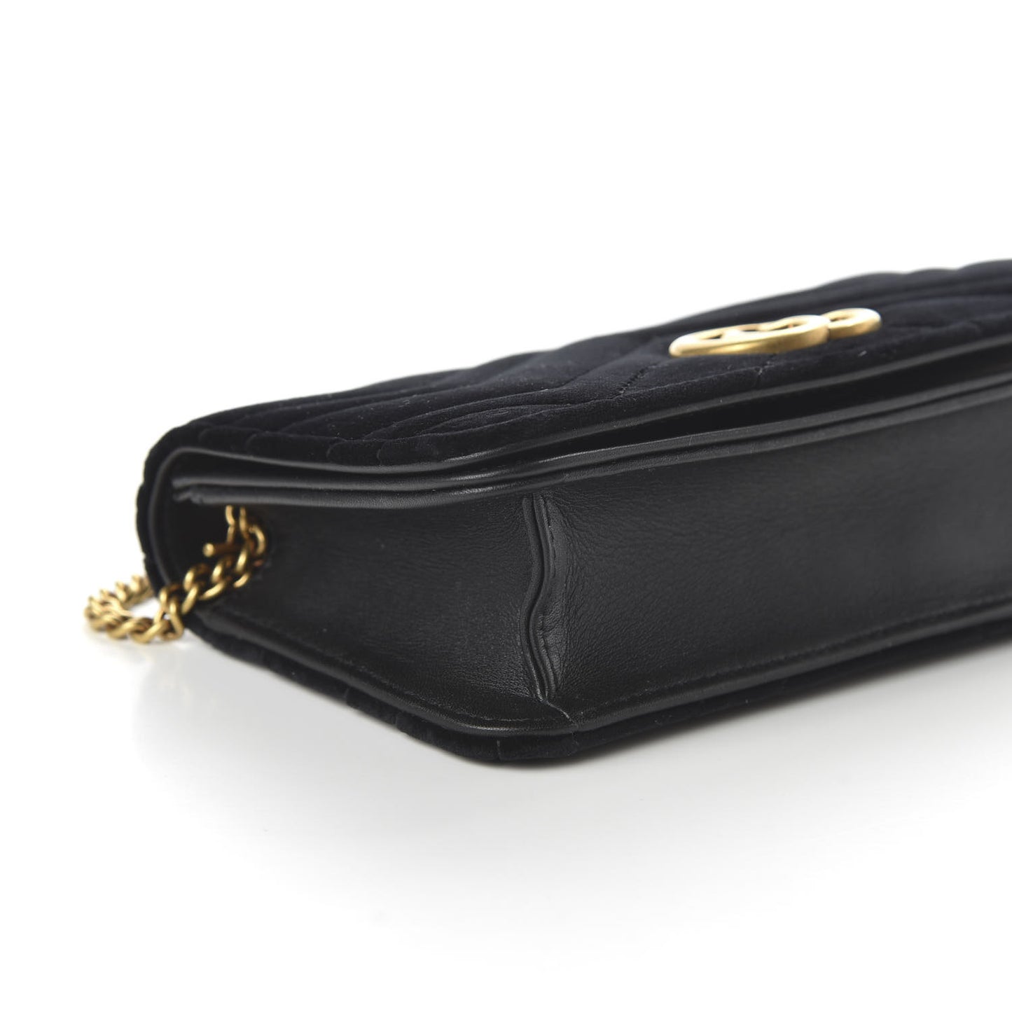 Velvet Matelasse GG Marmont Mini Bag Black
