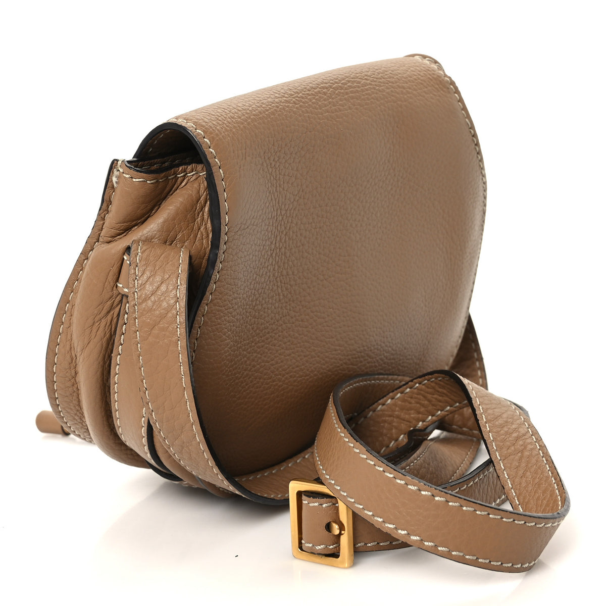 Chloe Calfskin Mini Marcie Round Crossbody Bag Nut 2 of 10