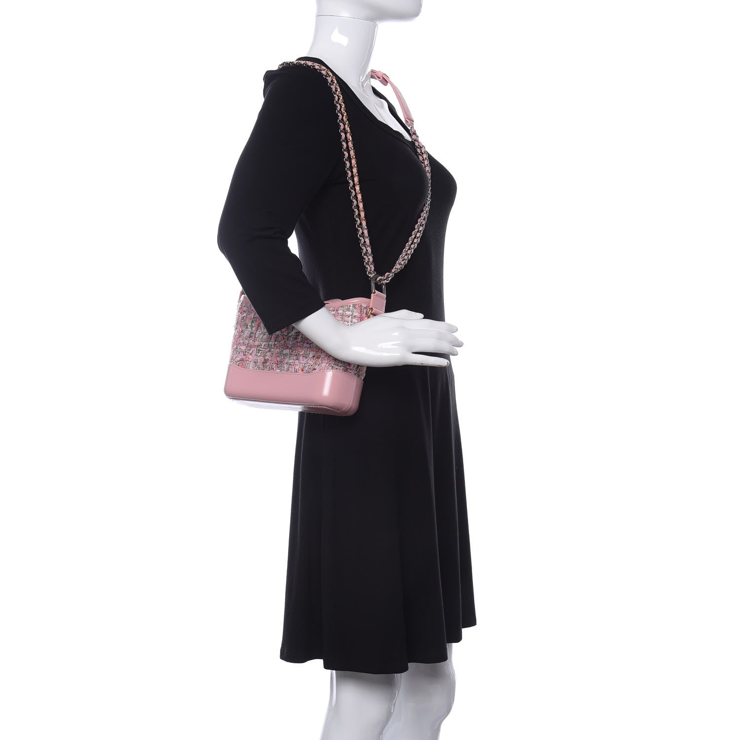 Chanel Tweed Calfskin Small Gabrielle Hobo Light Pink 2 of 11