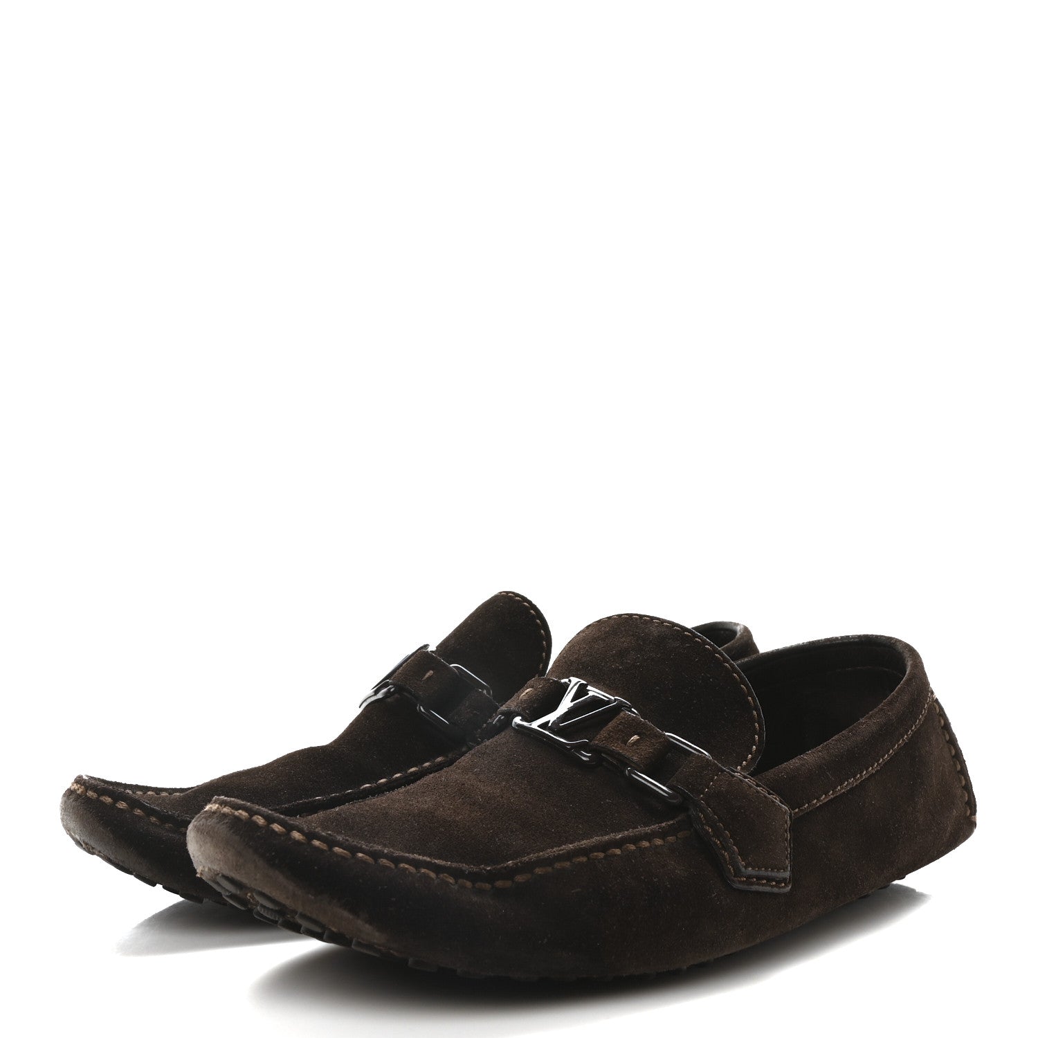 Louis Vuitton Mens Suede Monte Carlo Loafers 11 Brown 4 of 8