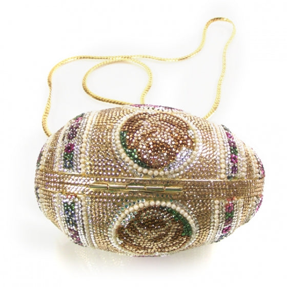 Swarovski Crystal Pearl Roses Egg Minaudiere