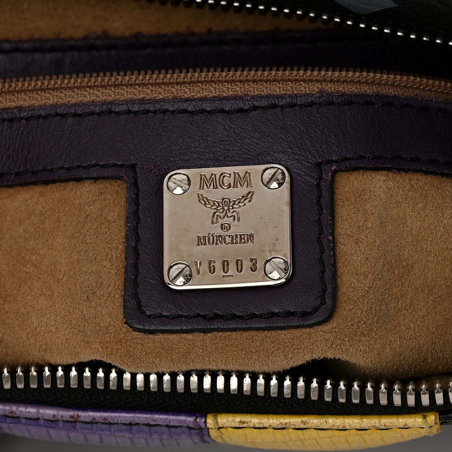 Visetos Striped Munich Lion Small Boston Satchel Black