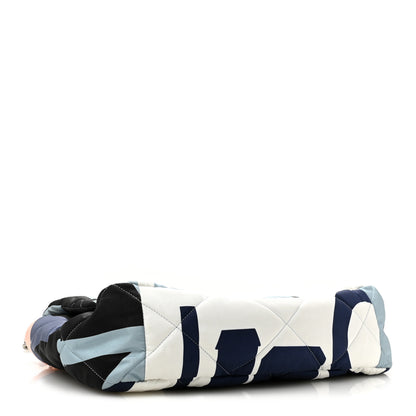 Chanel Silk Maxi Scarf Chanel 19 Flap Black Blue White 4 of 10