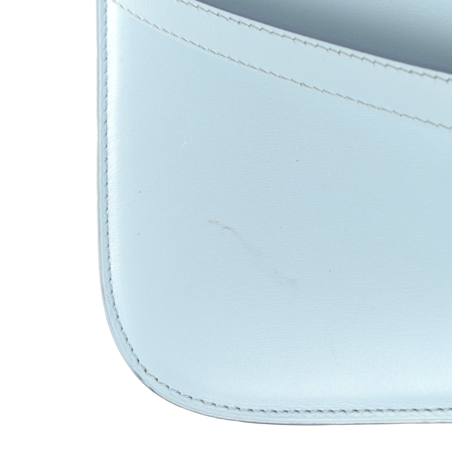 Box Calfskin Medium Classic Box Flap Bag Pale Blue
