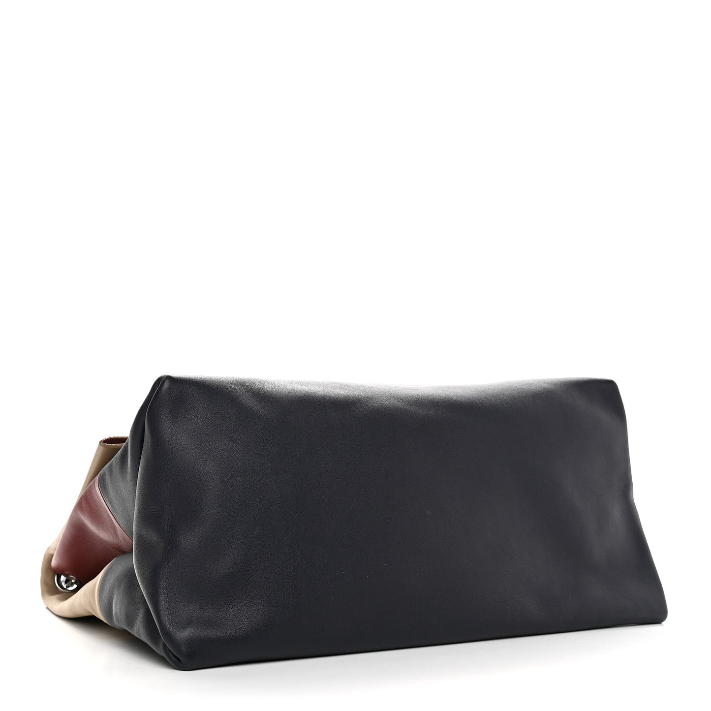 Calfskin Suede All Soft Shoulder Bag Navy Burgundy
