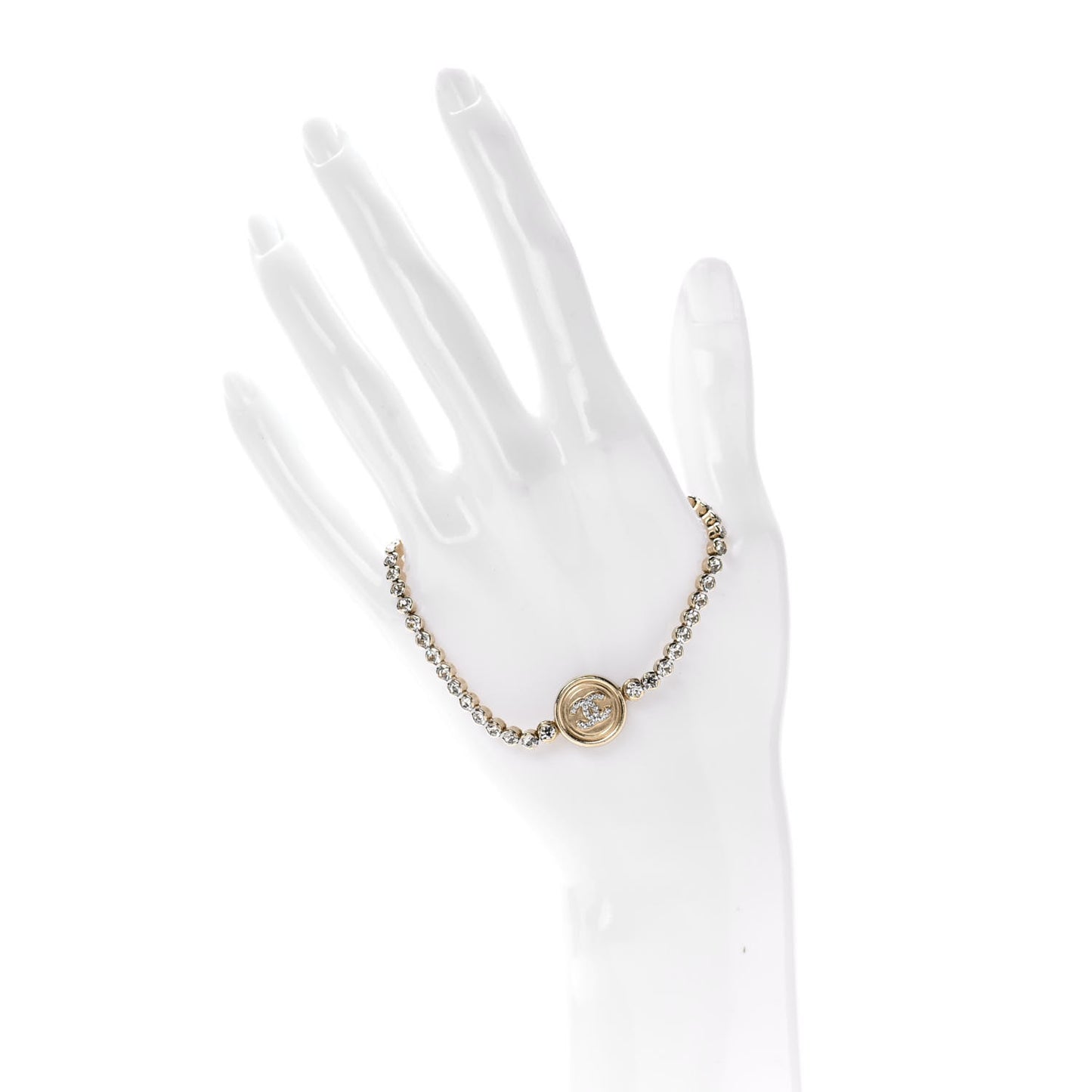 Crystal CC Chain Bracelet Gold
