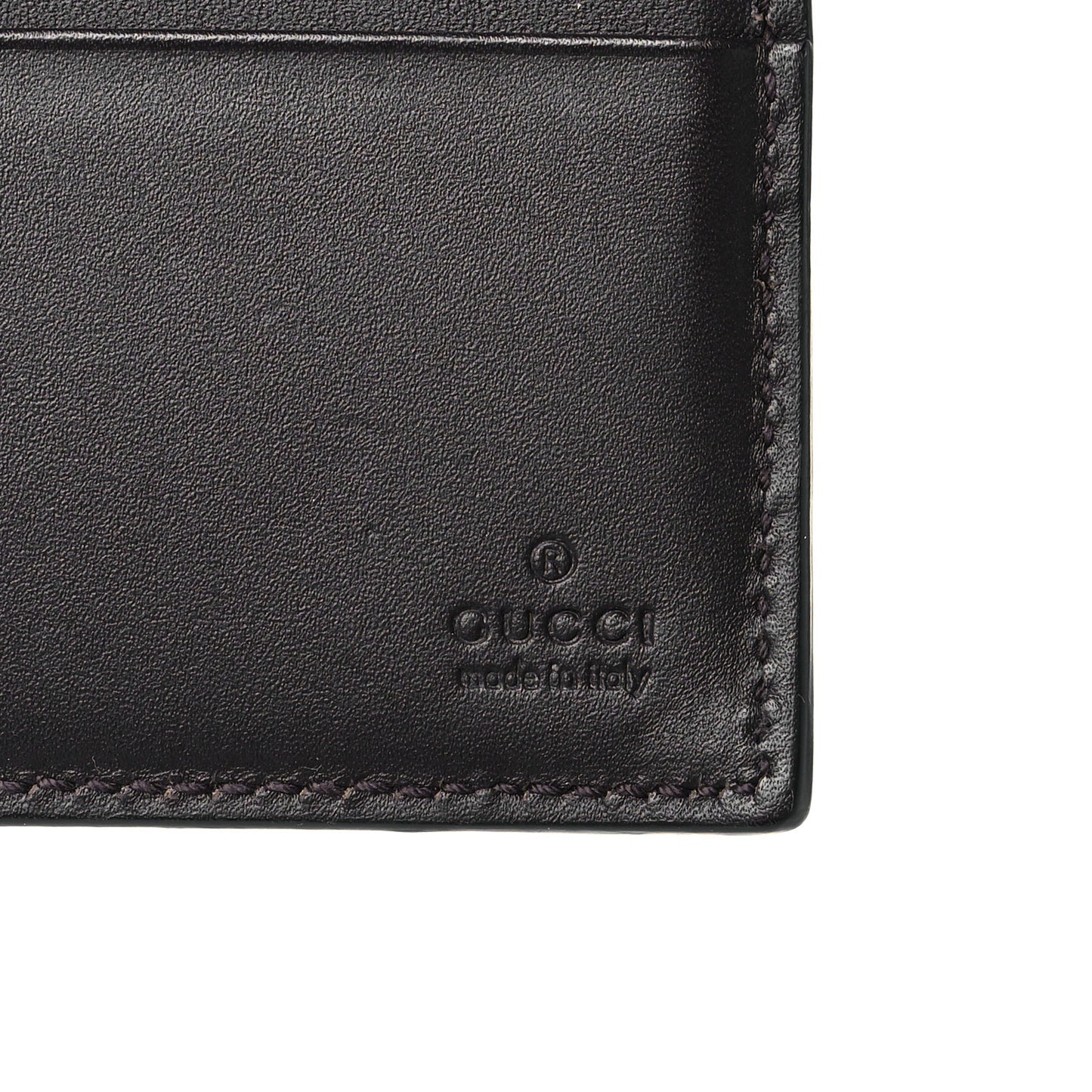 GG Supreme Monogram Selleria Calfskin Web Bee Embroidered New Web Bi-Fold Wallet Beige Ebony Cocoa