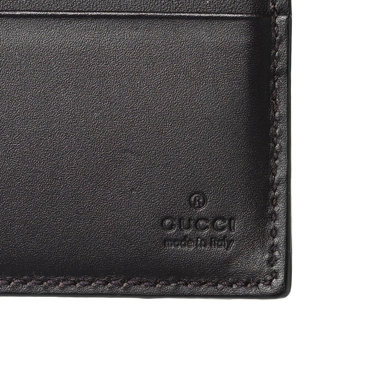 Gucci GG Supreme Monogram Selleria Calfskin Web Bee Embroidered New Web Bi-Fold Wallet Beige Ebony Cocoa 6 of 10