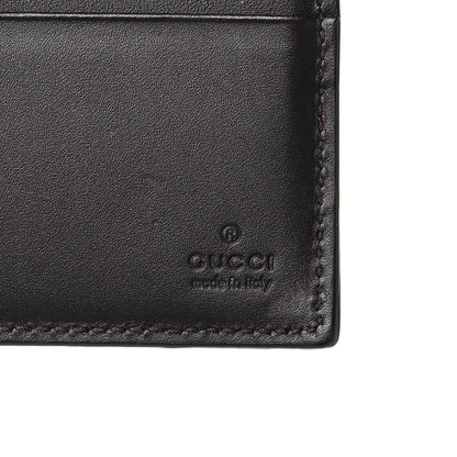 Gucci GG Supreme Monogram Selleria Calfskin Web Bee Embroidered New Web Bi-Fold Wallet Beige Ebony Cocoa 6 of 10