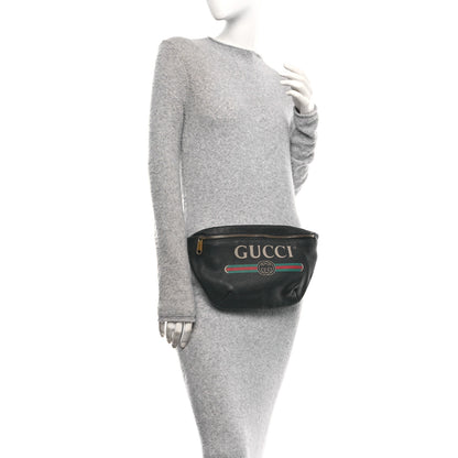 Gucci Grained Calfskin Logo Belt Bag Black 2 of 10