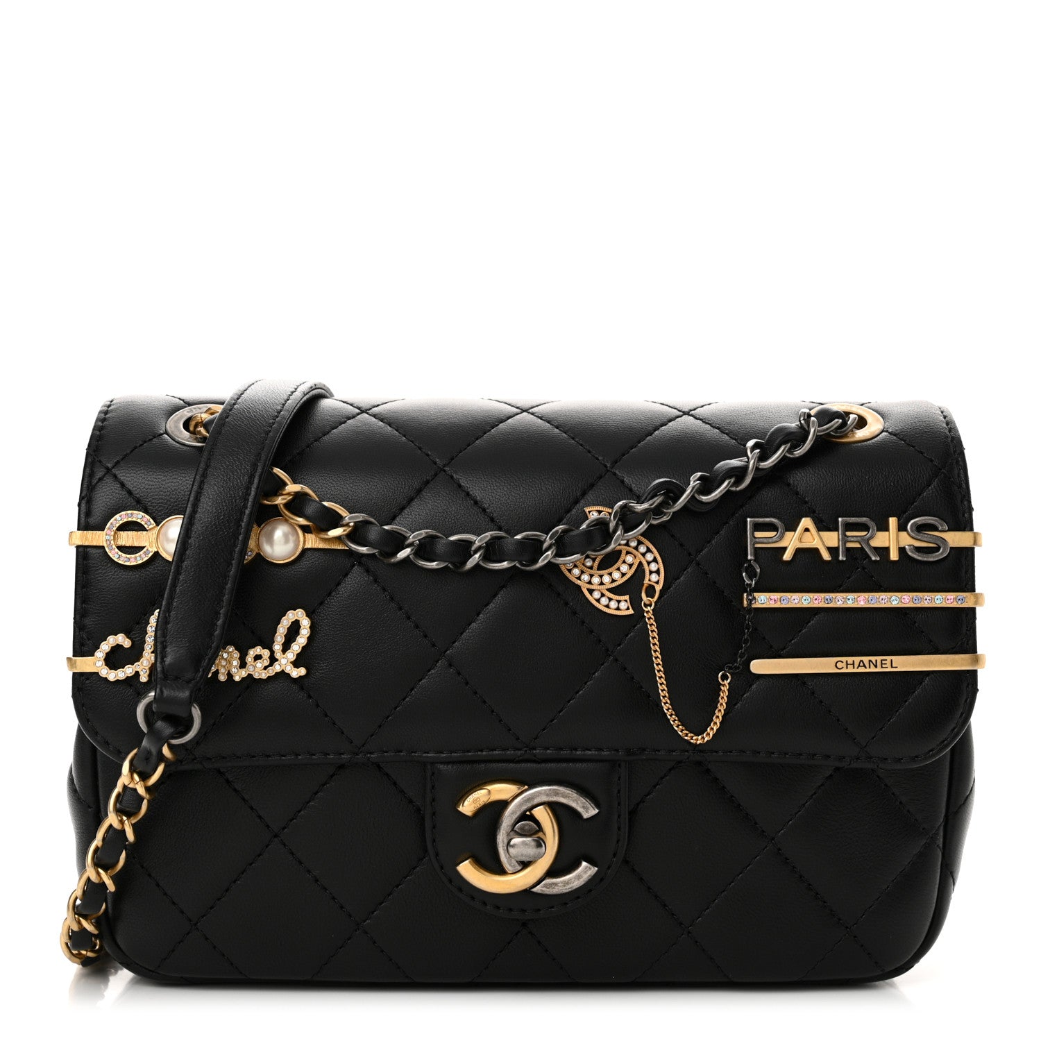 Chanel Lambskin Quilted Small Coco Clips Single Flap Black 1 of 11