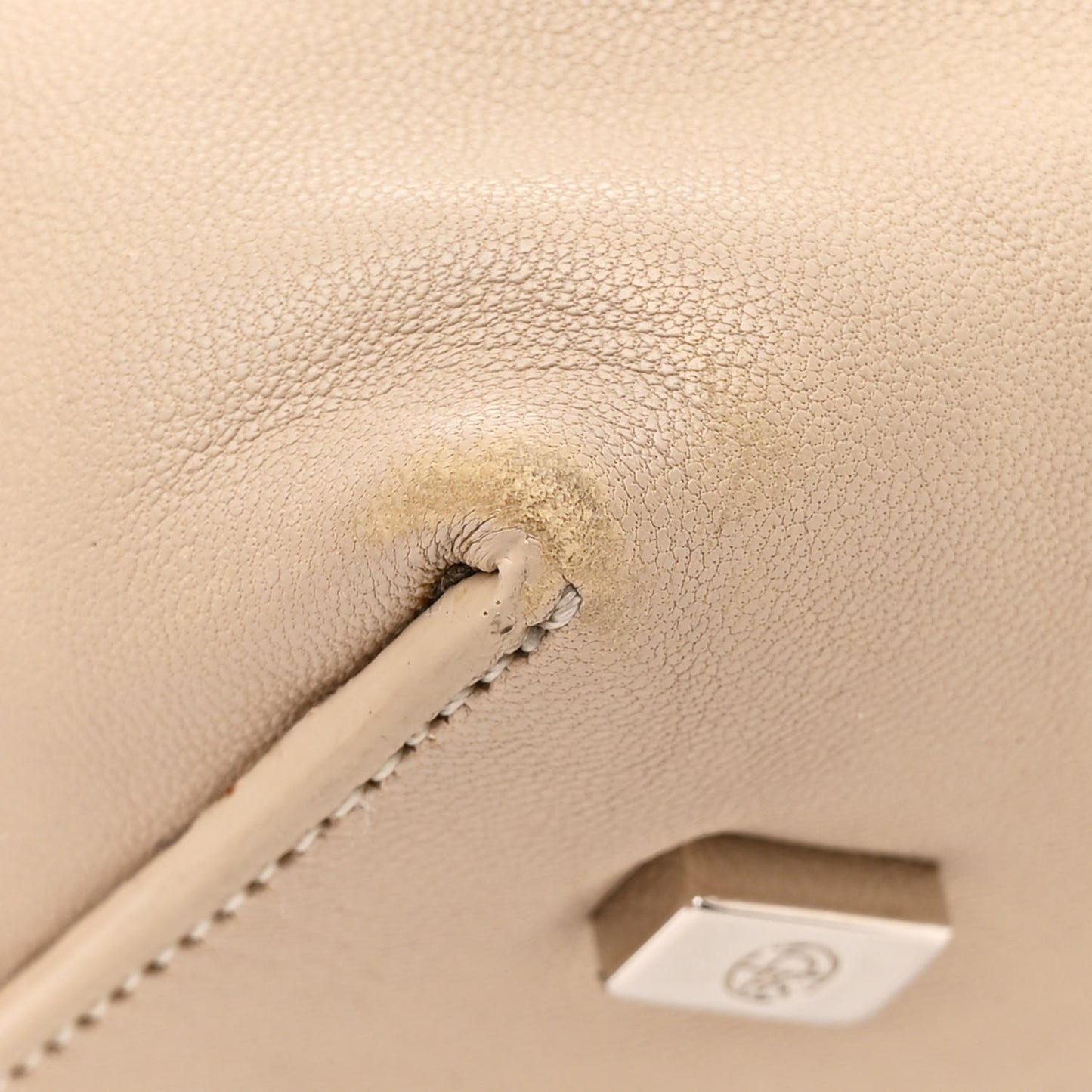 Calfskin Medium Double Circle Bag Eggshell