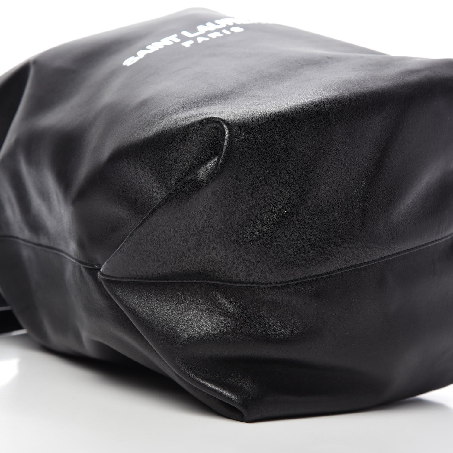 Saint Laurent Lambskin Teddy Drawstring Bag Black 6 of 9