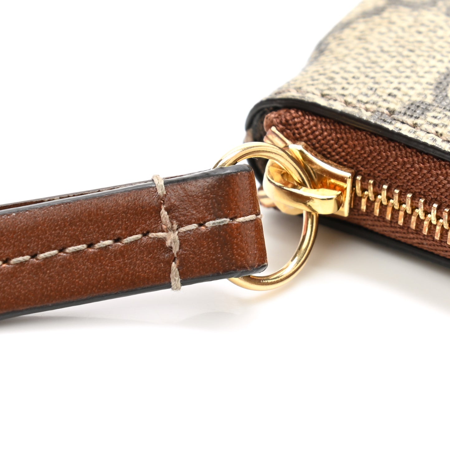 GG Supreme Monogram Key Case Brown