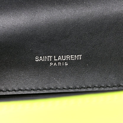 Saint Laurent Patent Grain de Poudre Small Monogram Kate Satchel Neon Yellow 6 of 14