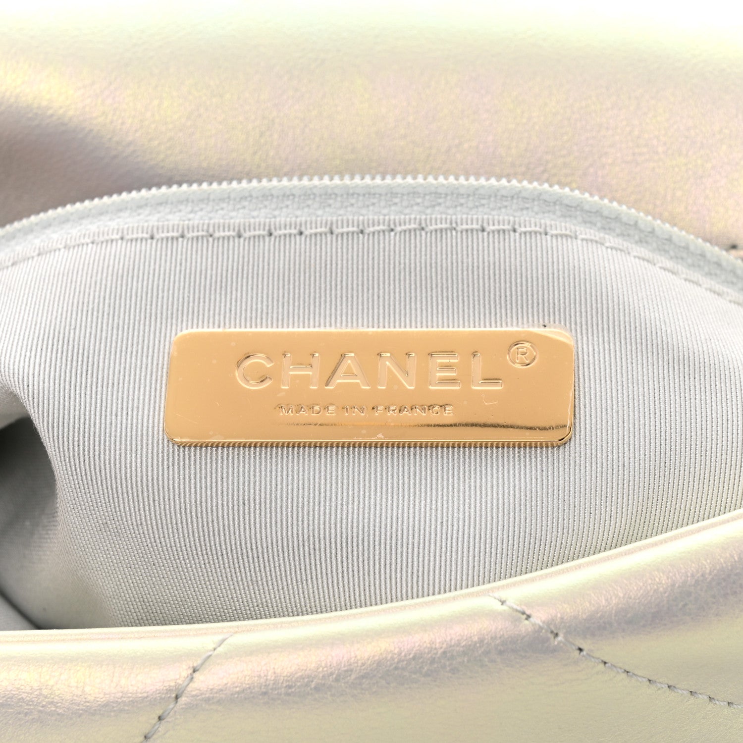 Chanel Iridescent Calfskin Quilted Medium Chanel 19 Flap White 6 of 11