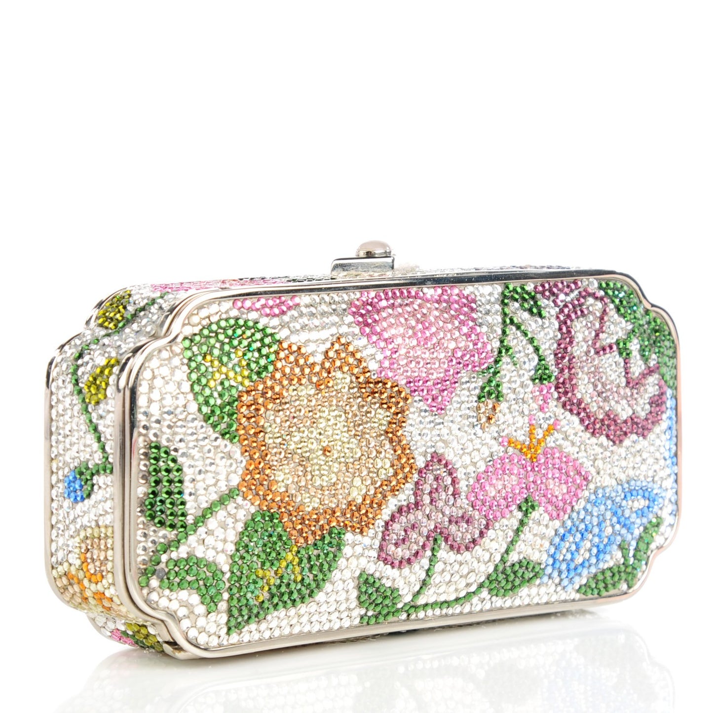 Swarovski Crystal Floral Miniaudiere Clutch